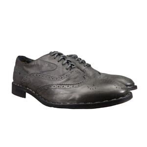 Wingtip Oxford Shoes Mens 42 Formal Leather Professional Fashion Style Work Grey